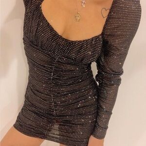 FOR LOVE & LEMONS All That Glitters Glittery Sparkly Holiday Party Bodycon Dress